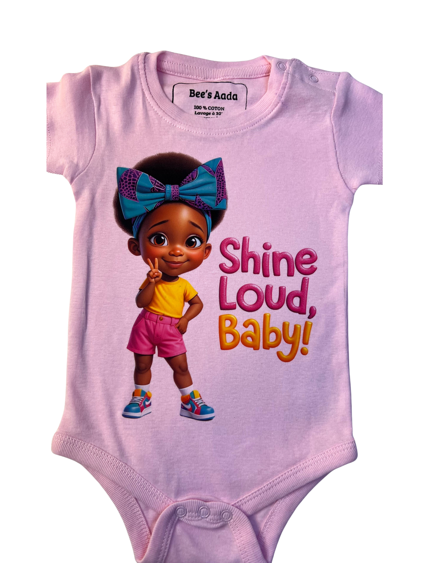 Body "shine loud baby" à personnaliser