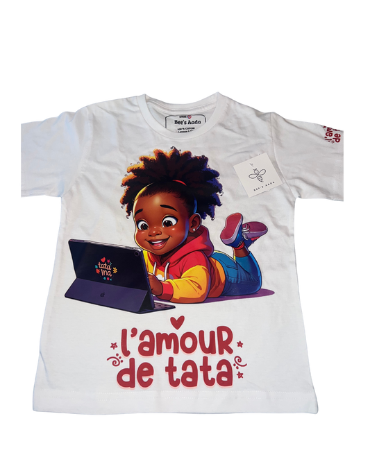 T-shirt "L'amour de tata" à personnaliser