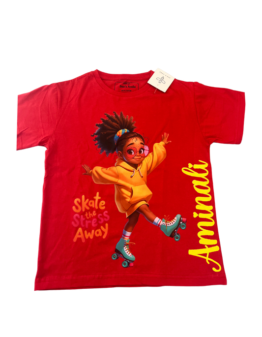 T-shirt "skate the stress away" à personnaliser
