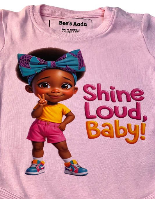 Body "shine loud baby" à personnaliser