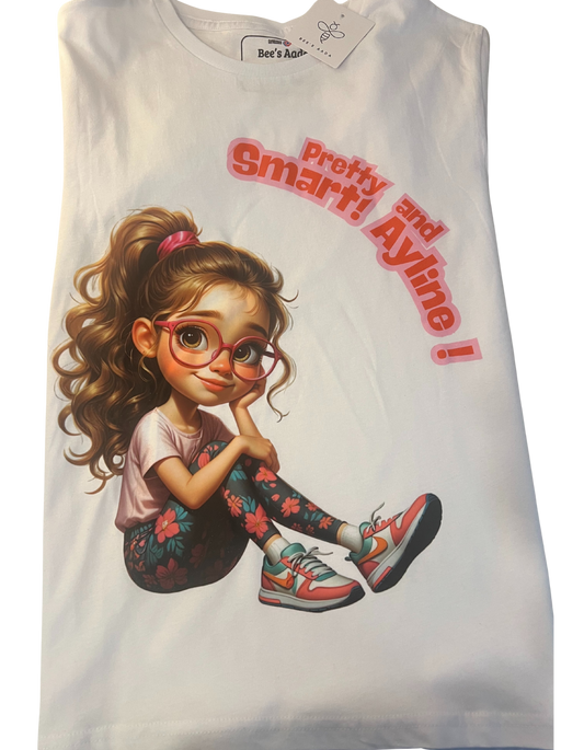 T-shirt "Pretty and smart  "  à personnaliser